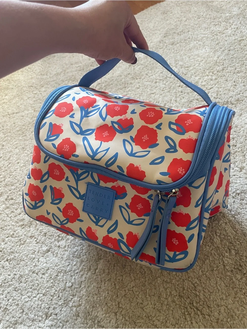 TENDER LOVE + CARRY Cosmetic Travel Bagd Floral Poppy Print